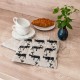 Printed half linen tray for hot pot "Moose"